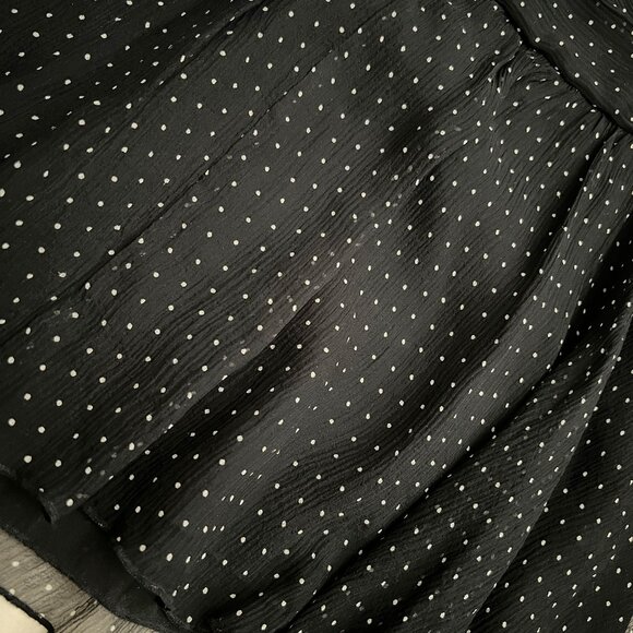 Express Y2K Black & White Polka Dot Silk Mini Skirt – Size 0 - Picture 5 of 10